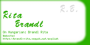 rita brandl business card